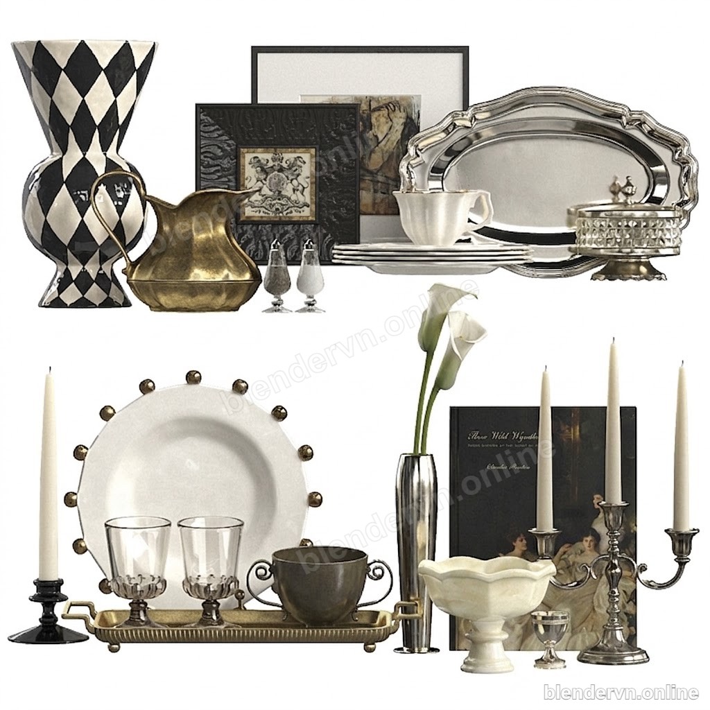 Modern Decor Set — Glass & Metal Accents