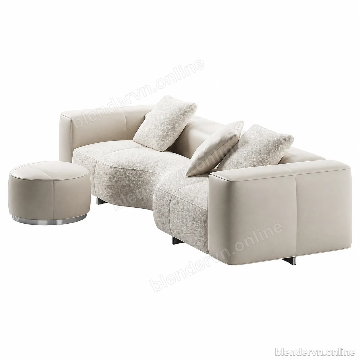 Model 3D Nội thất Yves Small Sofa Minotti cho Blender archviz — file .blend, vật liệu PBR Cycles