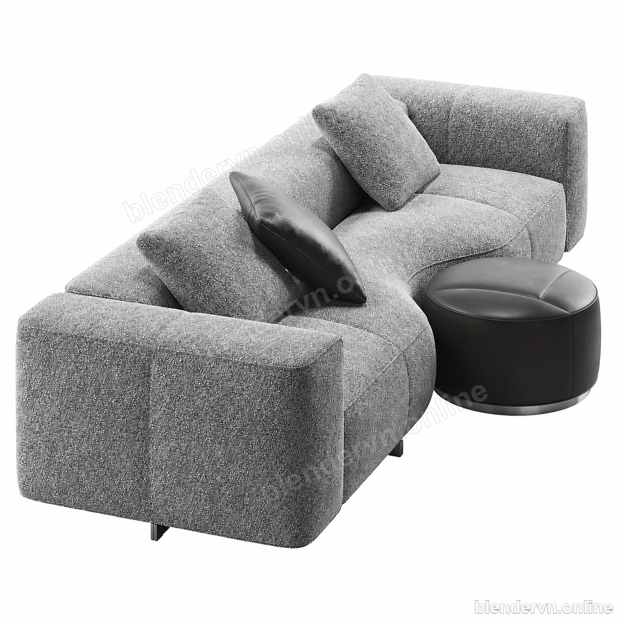 Model 3D Nội thất Yves Small Sofa Minotti cho Blender archviz — file .blend, vật liệu PBR Cycles (góc nhìn 2)